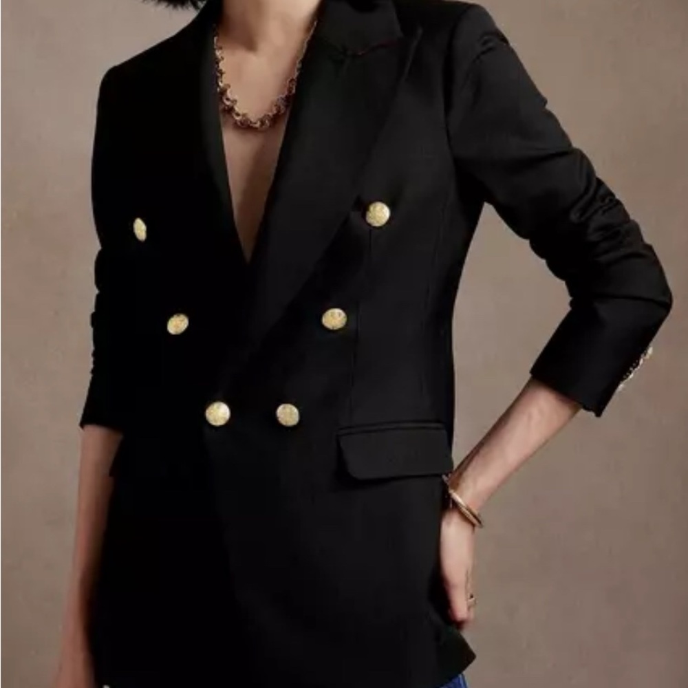 Banana Republic Black and Gold Tailored Blazer
